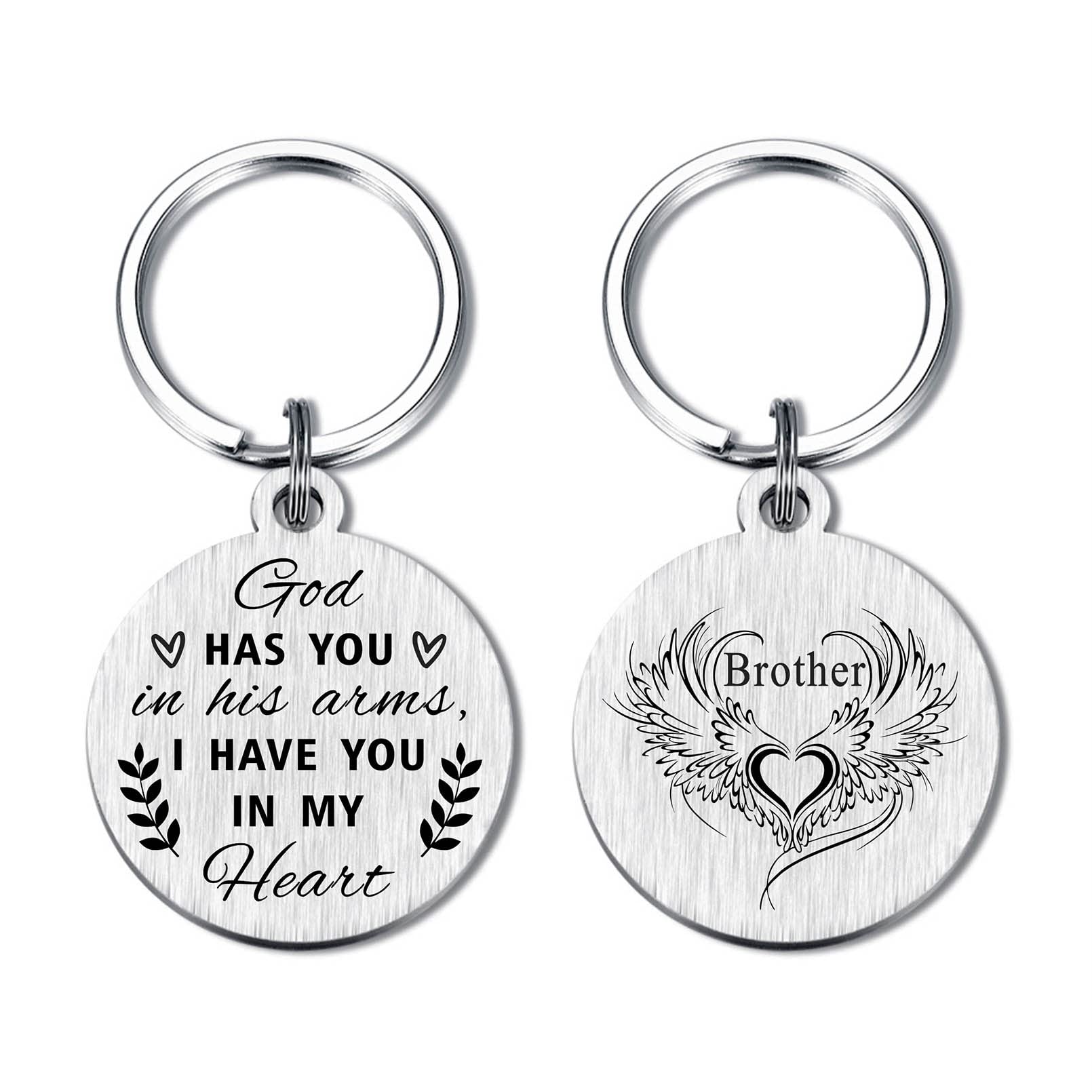 Yobent Memorial Gifts Keyring for Loss of Brother, Personalized Grief Funeral Memory Remembrance Bereavement Sympathy Keyring for Loss of Brother