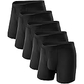 TIICHOO Washable Incontinence Underwear for Men with Leak Proof Protection, Discreet Boxer Briefs for Bladder Leakage 5-Pack