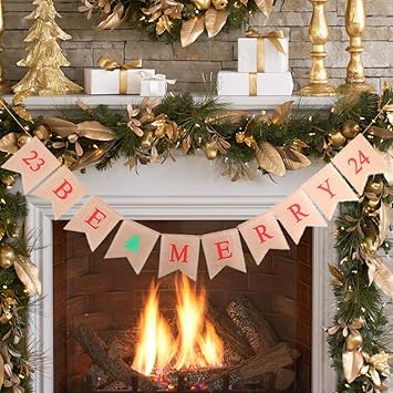 Buy Christmas Decorations Be Merry Burlap Banner Merry Christmas
