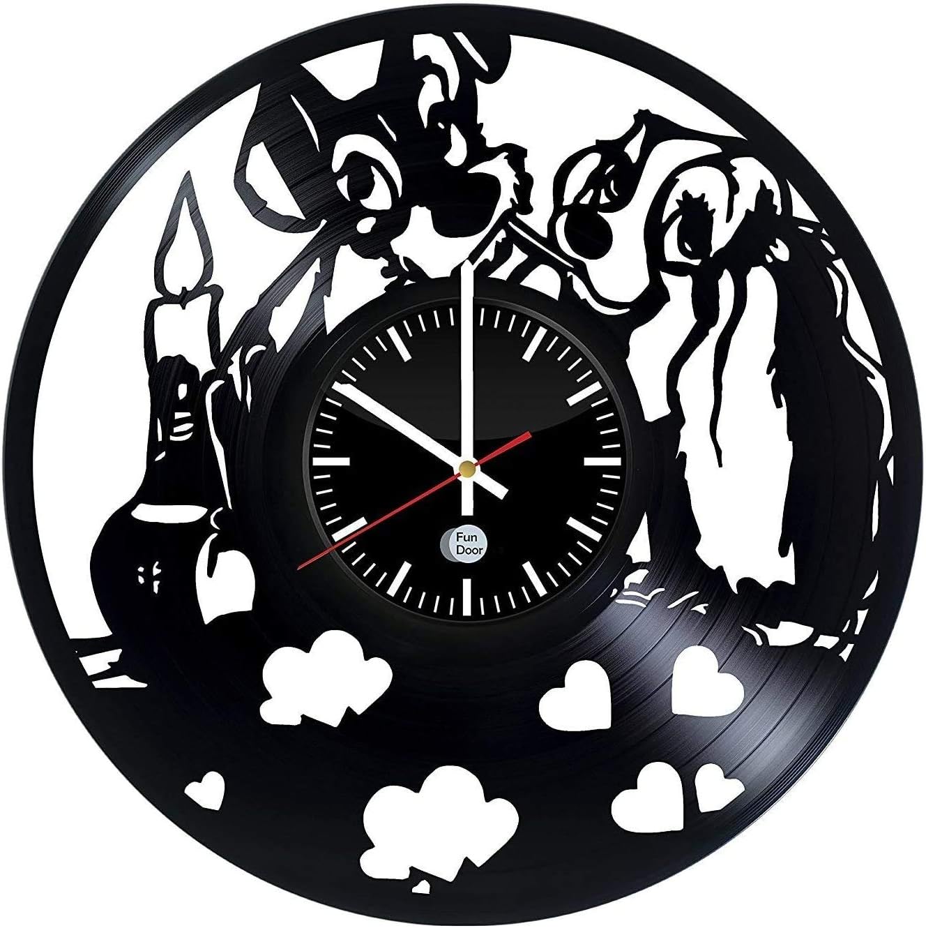 Lady and The Tramp Art Wall Clock Vinyl Record Decorative Wall Hanging Cartoon Ornament Housewarming Gift