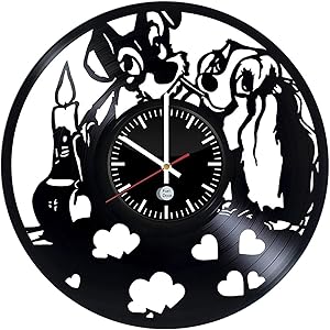 Lady and The Tramp Art Wall Clock Vinyl Record Decorative Wall Hanging Cartoon Ornament Housewarming Gift