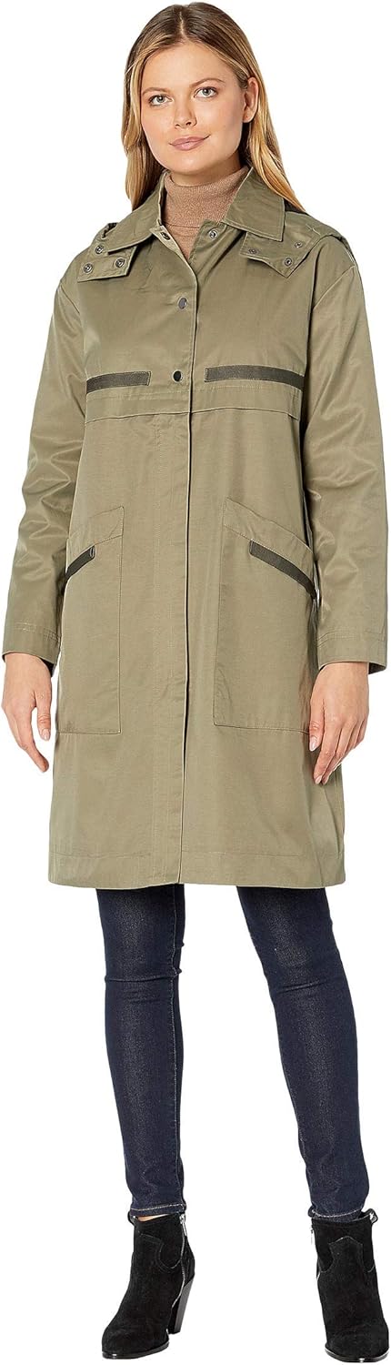 knee length hooded raincoat