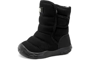 QFH Toddler Boys Girls Winter Warm Shoes Water-Resistant Comfy Non-Slip Snow Boots Cold Weather Insulated Outdoor Walking Shoe