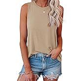 Smile Fish Women Crewneck Flowy Loose Fit Tank Top Sleeveless Summer Tops Shirts
