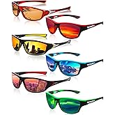 Frienda 6 Pack Polarized Sport Sunglasses for Men Multipack Fit over Glasses Pack Lot Set Men's Sport Fishing Eyeglasses