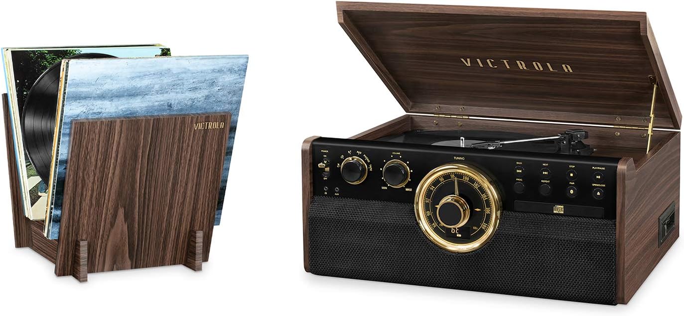 Victrola VTA270CBESP Sistema de Audio con TORNAMESA ,Radio FM, CD