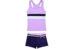 JerrisApparel Little Girls' Summer Two Piece Boyshort Tankini Kids Swimsuit