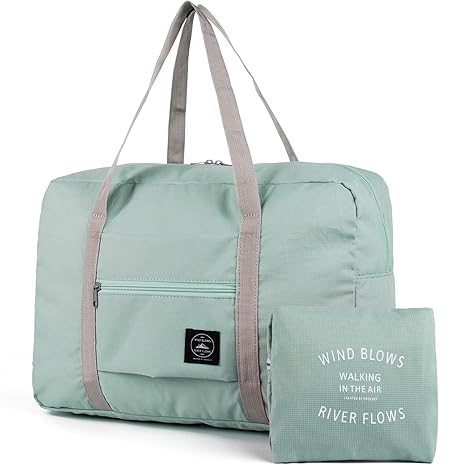 Faltbare Reisetasche weitermachen Seesack Weekender über Nacht Sport Gym Duffle Bag für Frauen und Mädchen (Minzgrün)