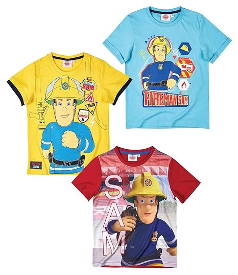 Feuerwehrmann Sam Jungen T-Shirt - hellblau