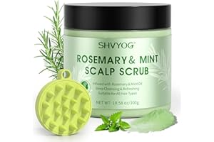 SHVYOG Scalp Scrub, Rosemary Scalp Exfoliator for Build Up, Hair Exfoliate Scrub for Scalp, Hair Treatment Nourishing Detox Hair Care with Scalp Massager