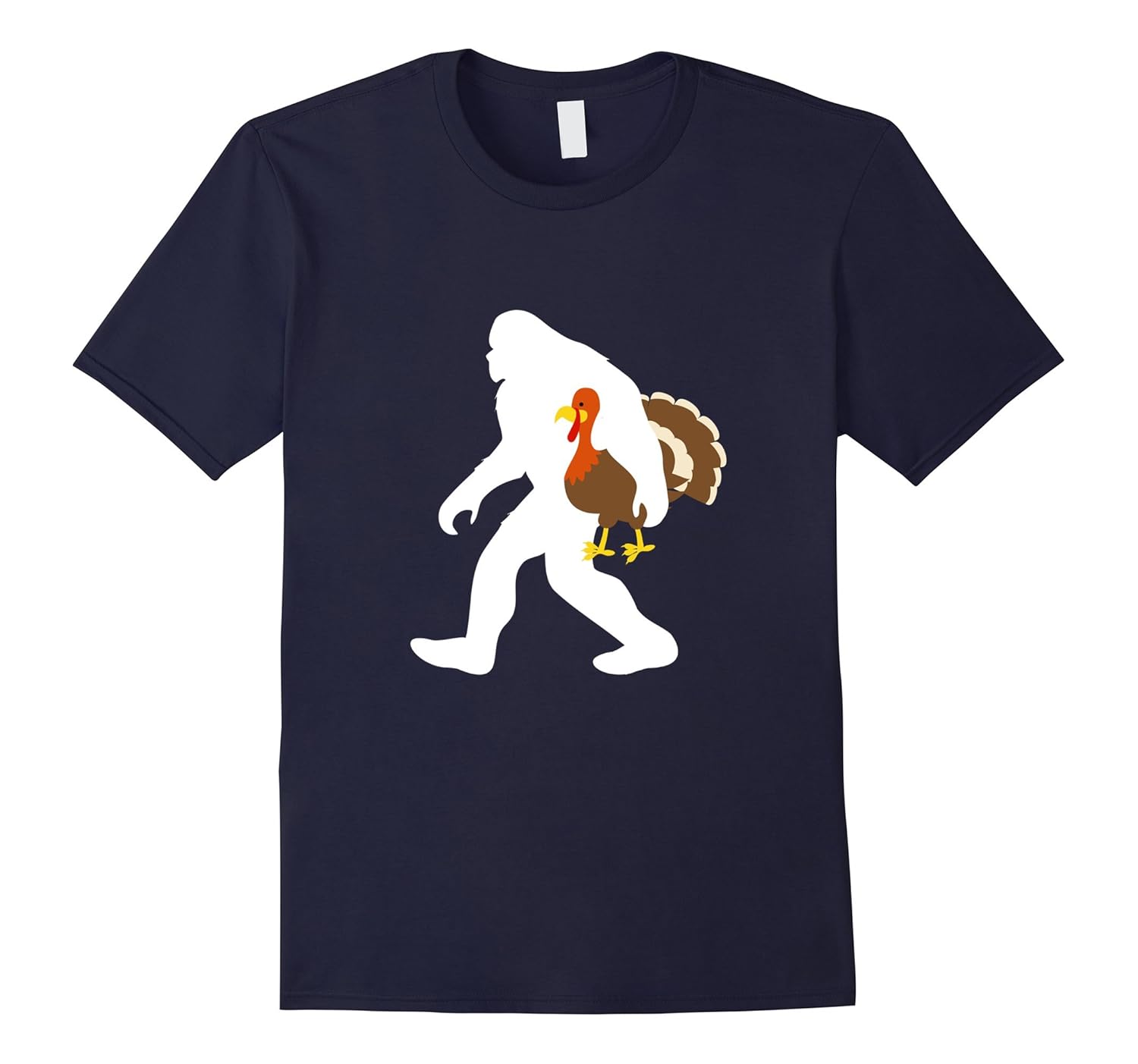 Bigfoot Thanksgiving T-Shirt Funny Sasquatch Turkey Gift-Rose