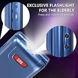 CHAKEYAKE G380D Senior Flip Phone Big Button 2G GSM SOS 1000mAh Blue view 7
