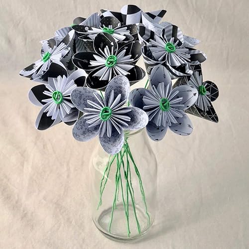 Amazoncom Black And White Origami Paper Flower Bouquet