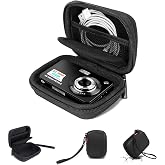 Cwatcun Carrying &amp; Protective Case for Digital Camera, Small Camera Pouch for AbergBest 2.7" LCD Kodak Pixpro/Canon PowerShot ELPH 180/190 / DSCW830 Travel Cameras, Waterproof Shockproof Case - Black