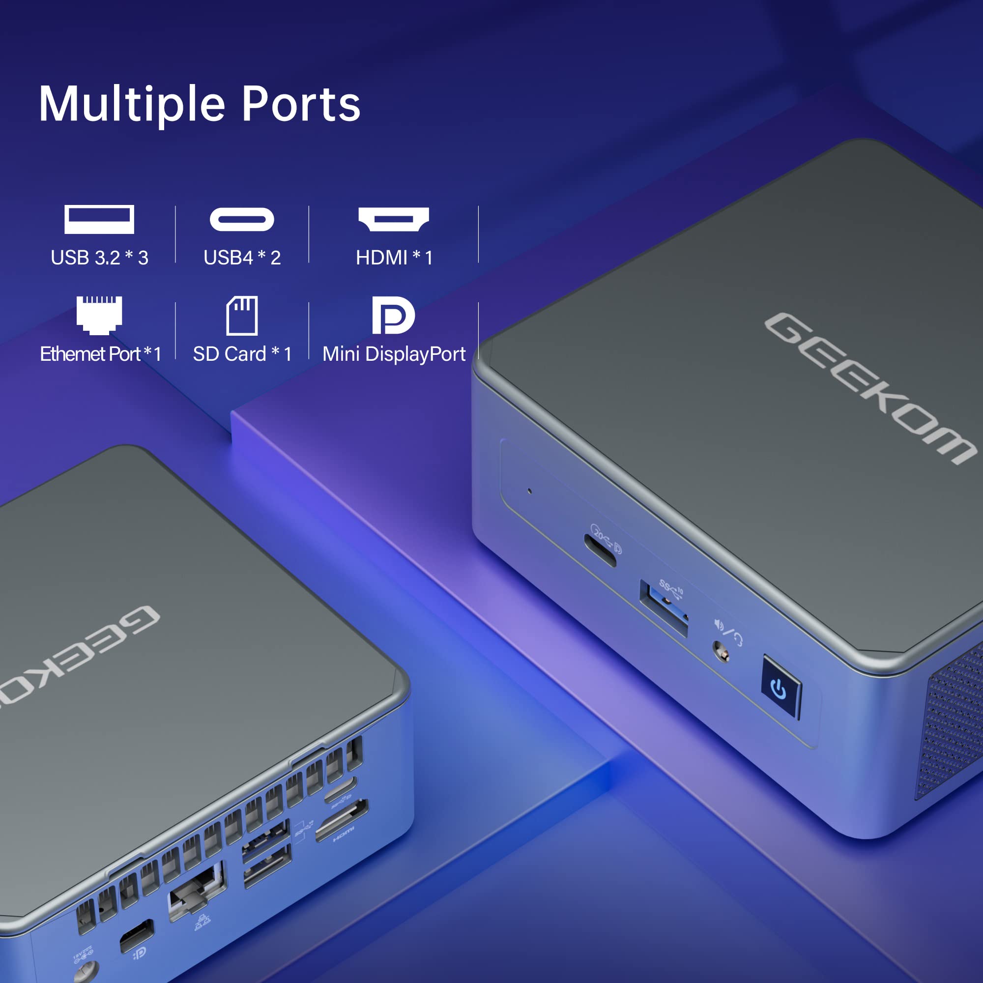 GEEKOM Mini PC Mini IT11,Intel Core i7-11390H Mini Computers (8 Threads, Up to 5.0 GHz),32GB DDR4/2TB M.2 SSD Windows 11 Pro NUC11 Desktop Computer,Support 8K UHD/WiFi 6/Bluetooth 5.2/USB4.0