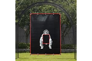 Doubleriver Baseball Backstop Batting Cage Backstop Rubber Baseball Pitching Target for Batting Cage Softball Backstop Backstop 4X6/6X8FT Pitching Backstop