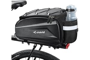 whale fall 10L Bike Rack Bag – Hard-Shell Waterproof Rear Trunk Pannier with Rain Cover, 4-Side Reflective Panels, Bike Accessories for Commuter, Road, Mountain, E-Bike