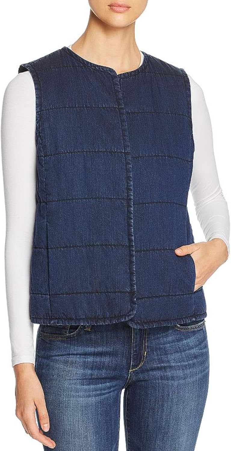eileen fisher quilted denim jacket