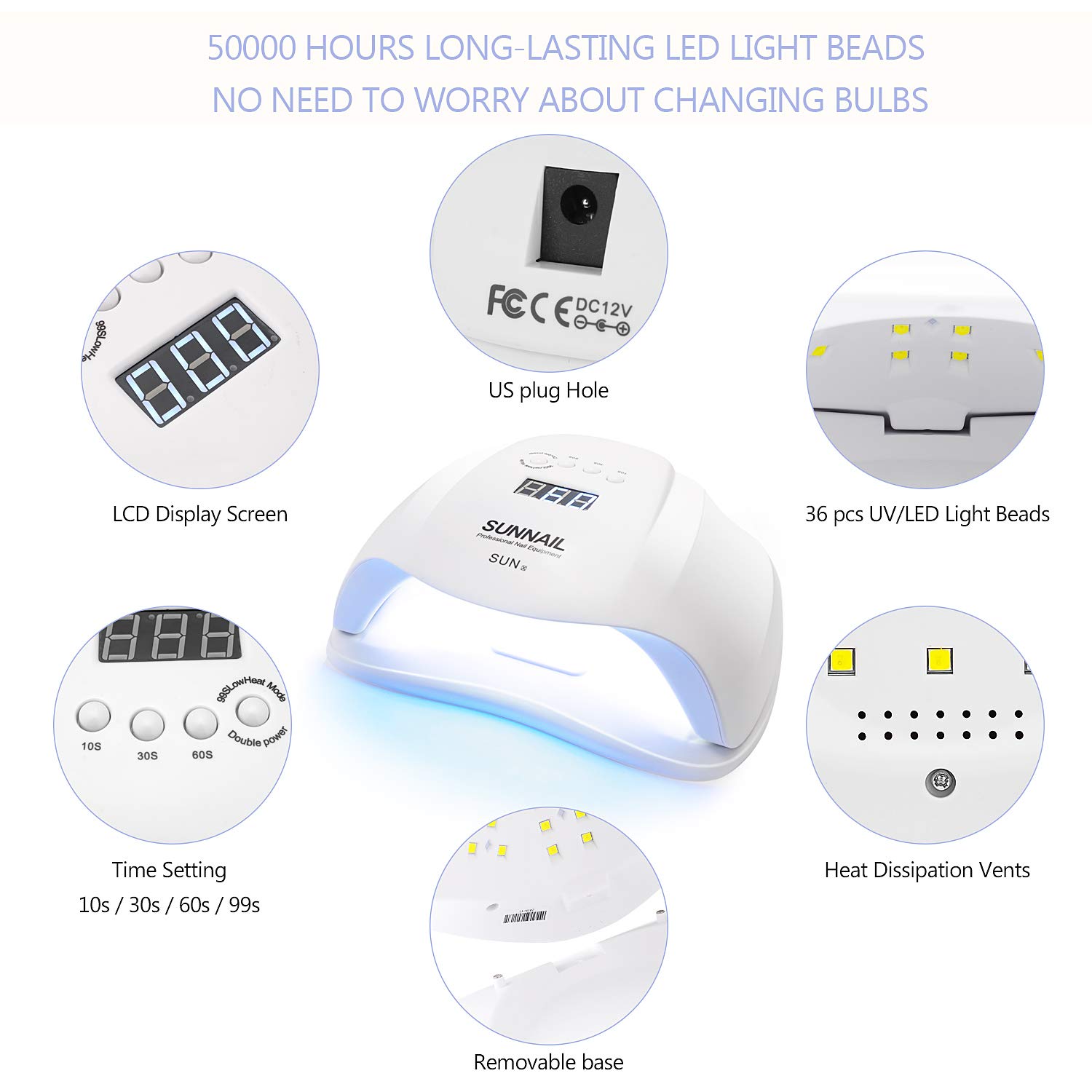 54W UV Nail Lamp,Nail Dryer for Gel Polish, LED Nail Lamps with 4 Timer Settings & Sensor UV Light Curing Lamp for Gel Nails and Toe Nail Curing Including Storage Bag