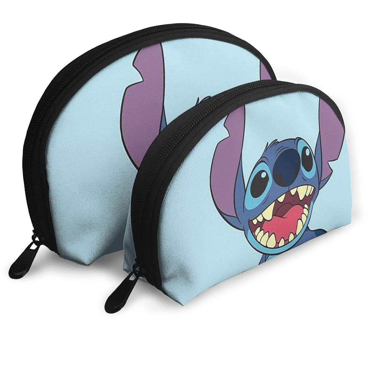 JINUNNU Makeup Bag Lilo and Stitch Cosmetic Pouch Clutch Portable Bags Handbag Organizer with Zipper 2Pcs