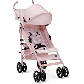 babyGap Classic Stroller - Lightweight Stroller with Recline, Compact Fold &amp; Removable Parent Organizer - Made with Sustainable Materials, Pink Stripes
