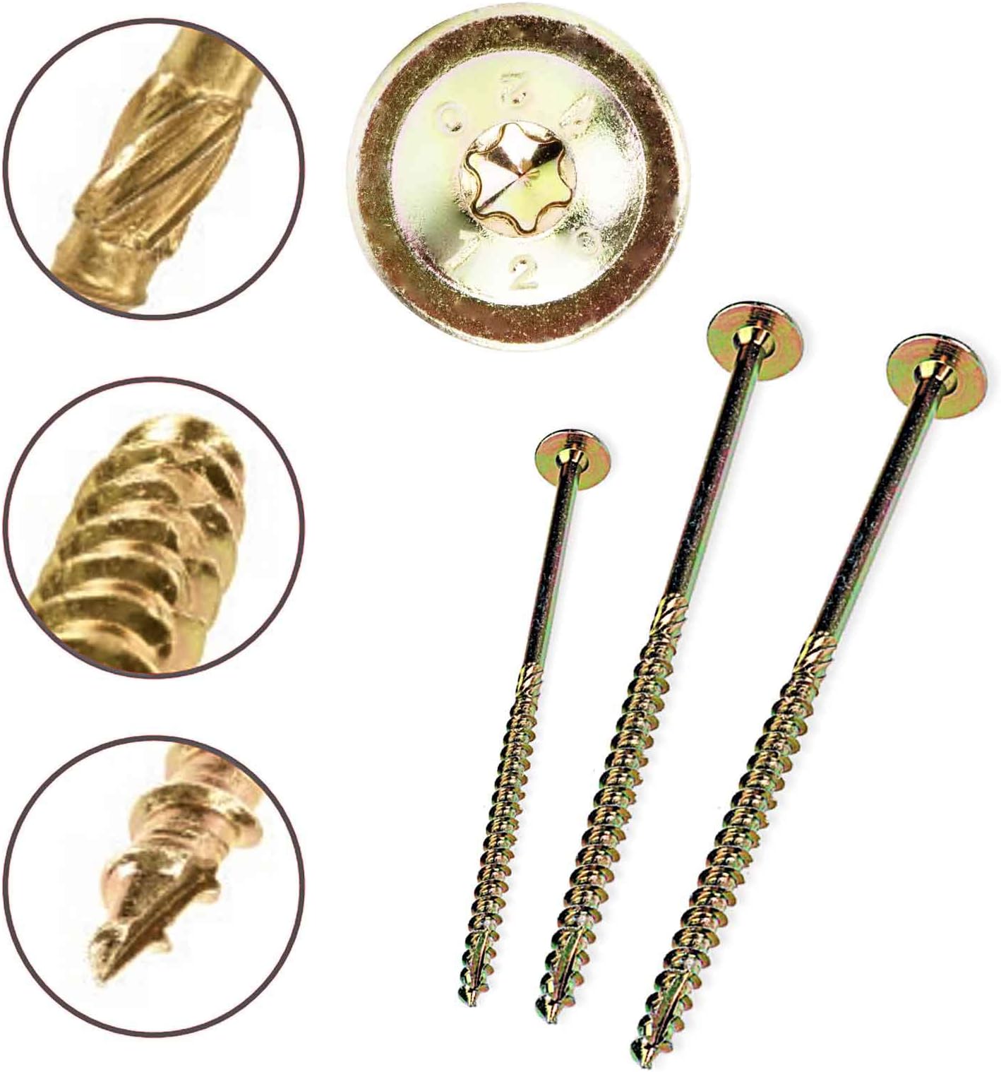 Wood Screws Rafer Screws Flat Head TX40 360 mm Pack of 25