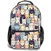 Nerxy Cute Cats Kids Backpack for Girls Boys Cute Kittens Pattern Elementary School Bag Animal Bookbags Travel Rucksack Casual Daypack