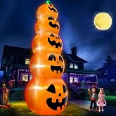 14 FT Giant Halloween Inflatable Stacked Pumpkins Outdoor Decoration | Built in 5 LED Lights, Halloween Blow Up 5 Pumpkins Yard Decorations for Lawn Garden Party Decor