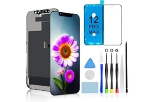Brinonac for iPhone 12 Pro Max Screen Replacement Kit - 6.7 inch Full HD LCD Display, Touch Digitizer Assembly Set with Repair Tools and Tempered Glass Protector