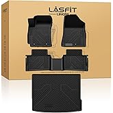 LASFIT Floor Mats & Cargo Mat Fits for Hyundai Kona 2026 2025 2024 N Line/SE/SEL/Limited (Not for EV), All Weather TPE Custom Fit Kona Car Mats & Trunk Liner,Full Set Car Accessories, Black