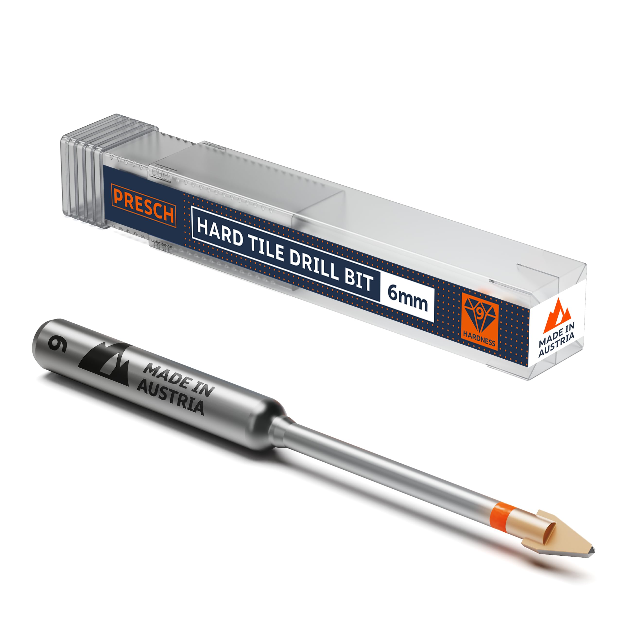 Presch Tile Drill Bit ⌀ 6mm | Drill Bit for Hard Tiles, Ceramic, Glass, and Porcelain included with Box
