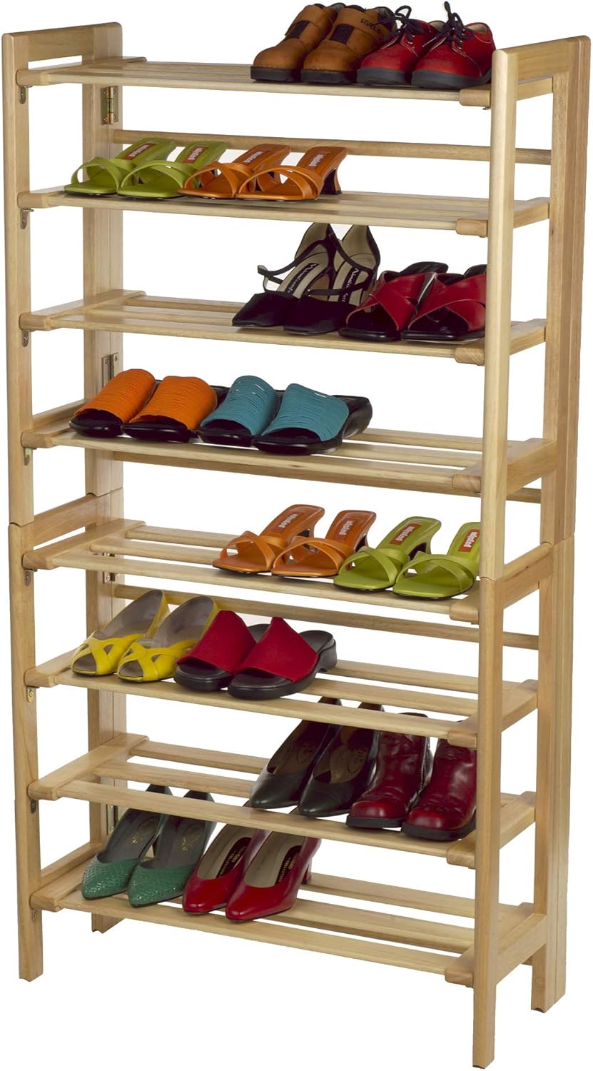 bamboo shoe rack amazon on Amazon Com Winsome Wood Clifford Storage Organization Natural Furniture Decor