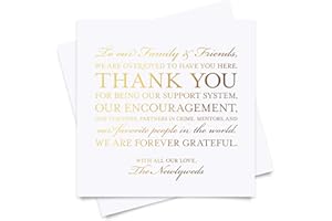 Bliss Collections Thank You Cards - Cards for Weddings, Receptions, Bridal Showers, Baby Showers, Graduations, Special (Gold 