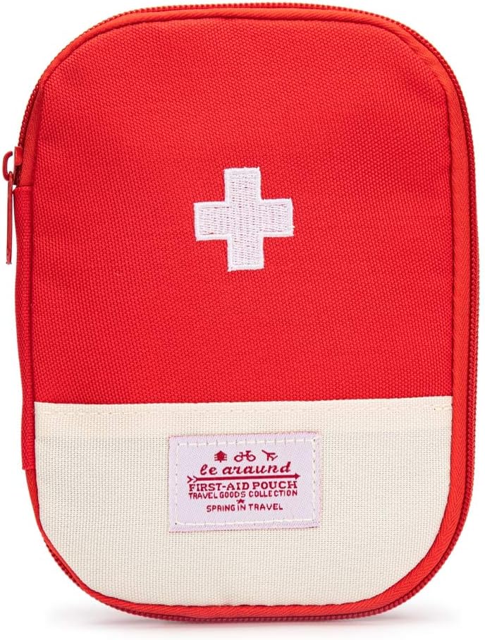 Jipemtra Red First Aid Bag Empty 1st Aid Bag Section Dividers Medical Travel Case First Responder Storage Compact Medicine Bag for Car Home Office Kitchen Sport Outdoors : Sports & Outdoors