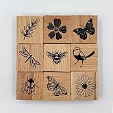 14pcs Vintage Wood Rubber Stamp Set - Handmade Stamps For Journaling, Scrapbooking, Cards & DIY Crafts