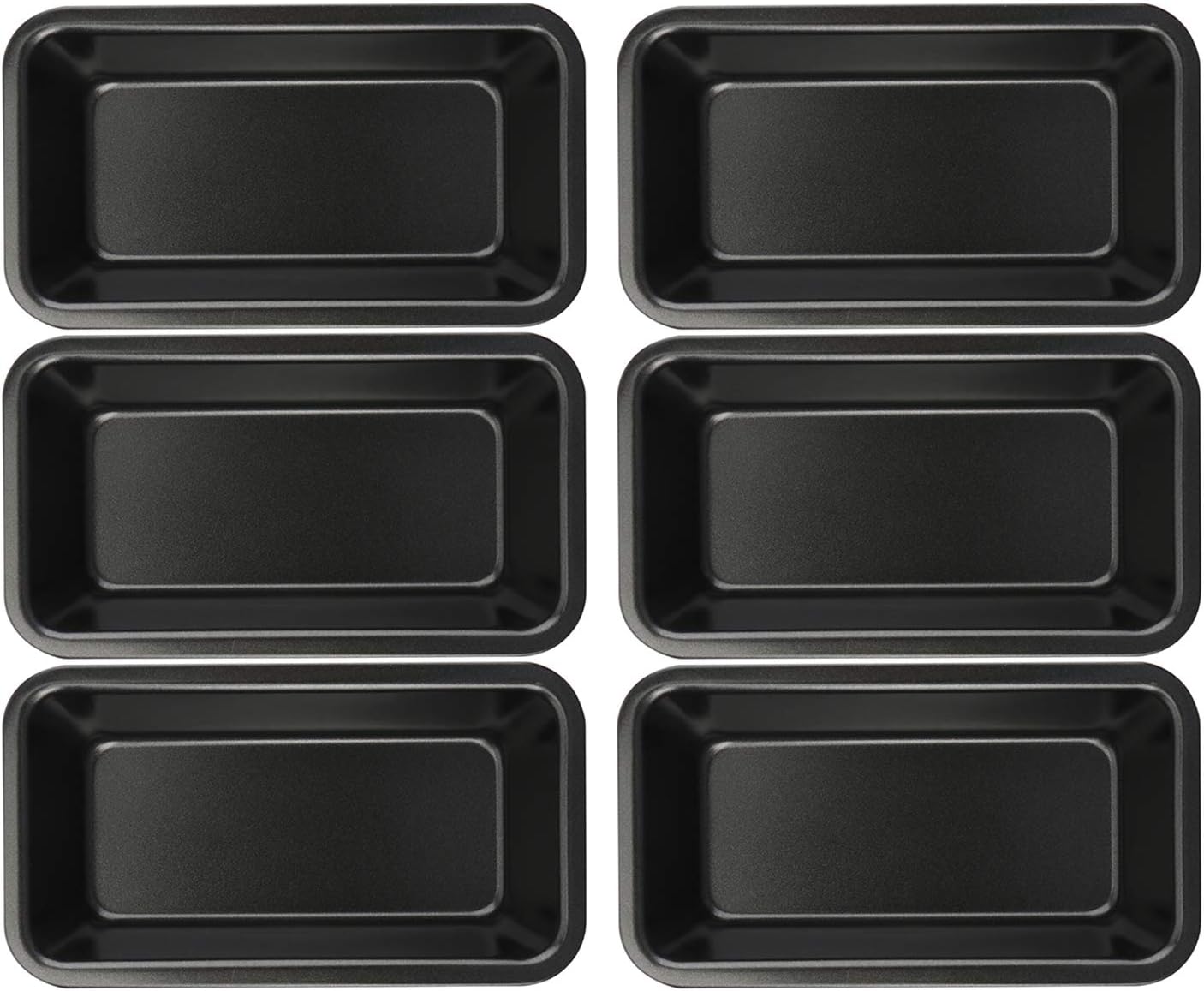 Lawei 6 Piece NonStick Mini Loaf Pan 3.5 x 6 Inch Carbon Steel Bread