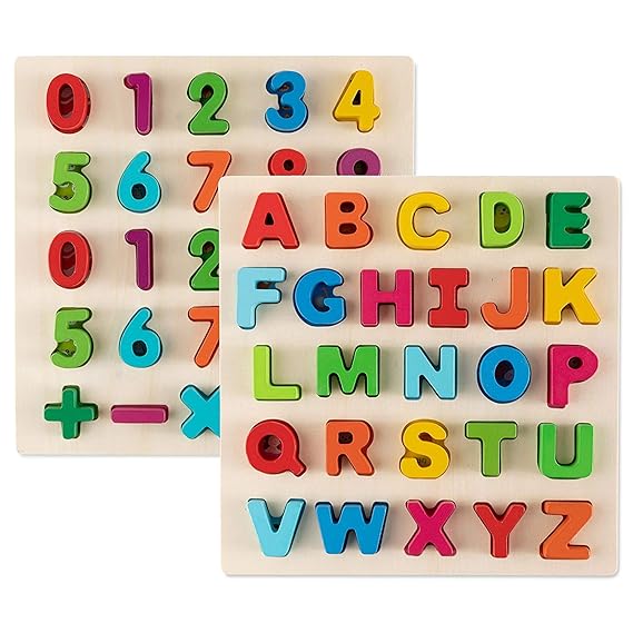 Toy to Enjoy Alphabet Puzzles Wooden Upper Case Letter and Number