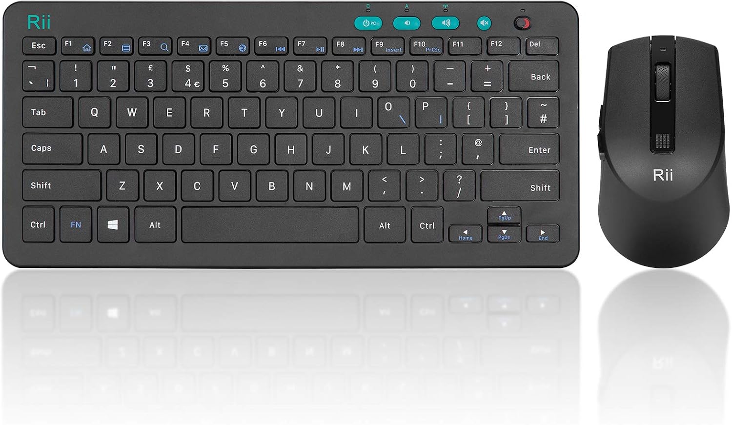 Wireless Keyboard and Mouse Set, Keyboard and Mouse with Ultra-slim Size UK Layout Compatible with PC, Laptop, Computer