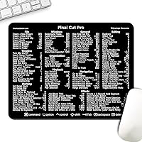 SYNERLOGIC Final Cut Pro Keyboard Shortcut Reference Guide Mousepad - Black - Premium Laminated Non-Slip Rubber