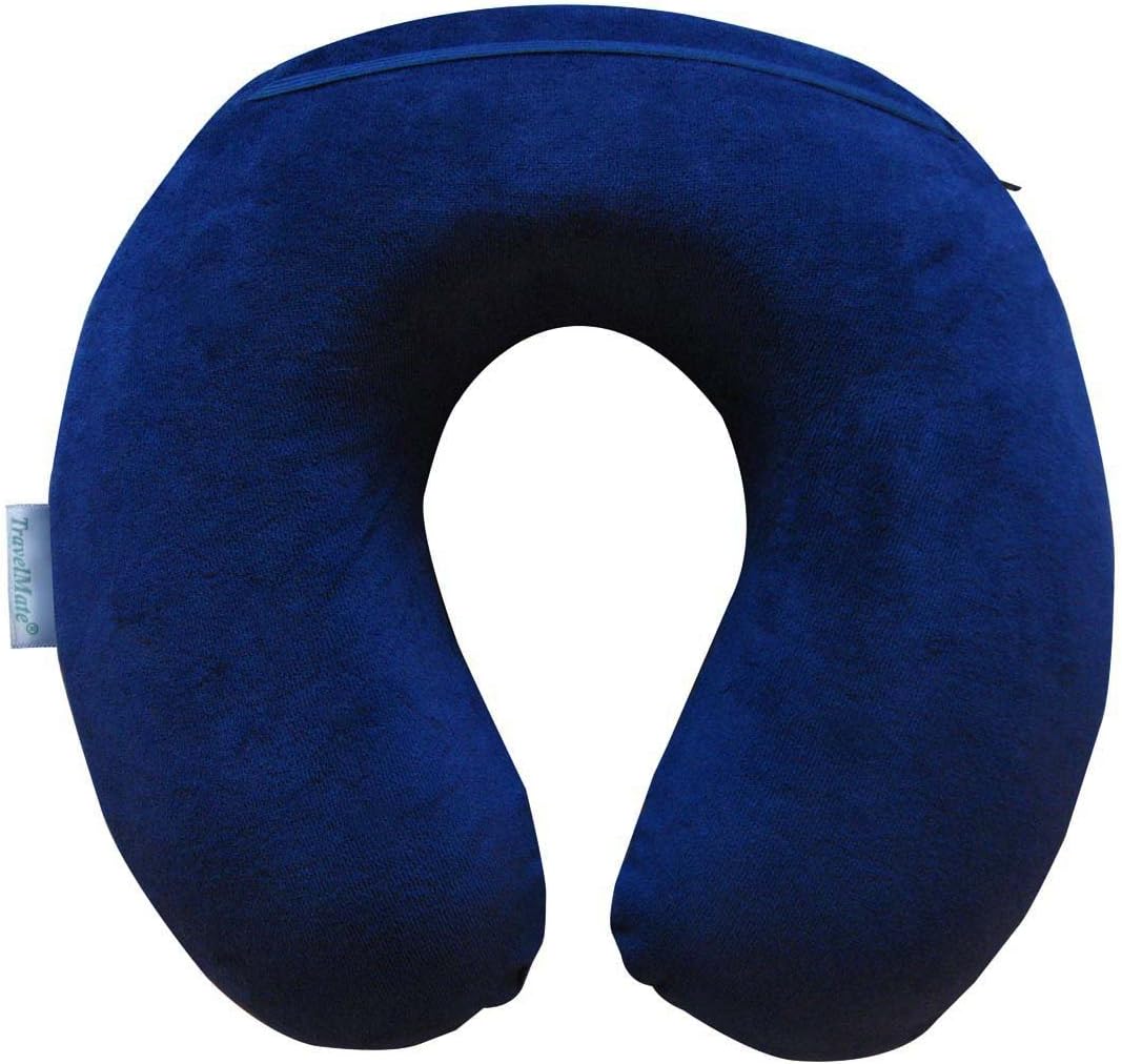 Travelmate Memory Foam Neck Pillow, Dark Blue: Home & Kitchen