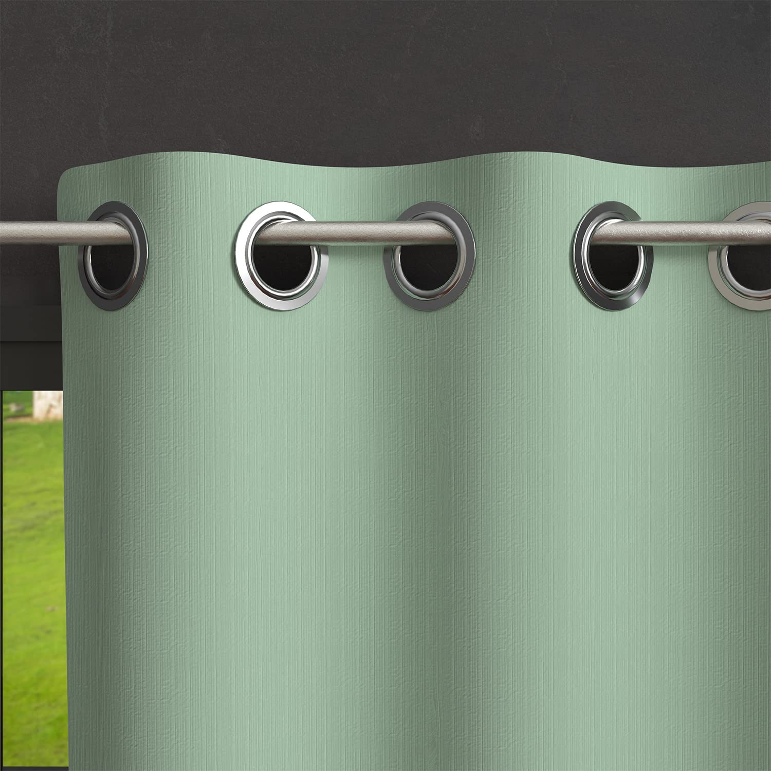 Soleil d'ocre Blackout Curtain with Eyelets 135 x 250 cm Bohemian Green