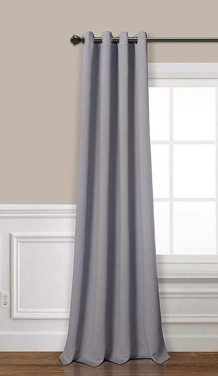 pimpamtex cortina opaca termica aislante blackout para salon dormitorio y habitacion con 8 ojales 140 x 260 cm modelo mary gris perla