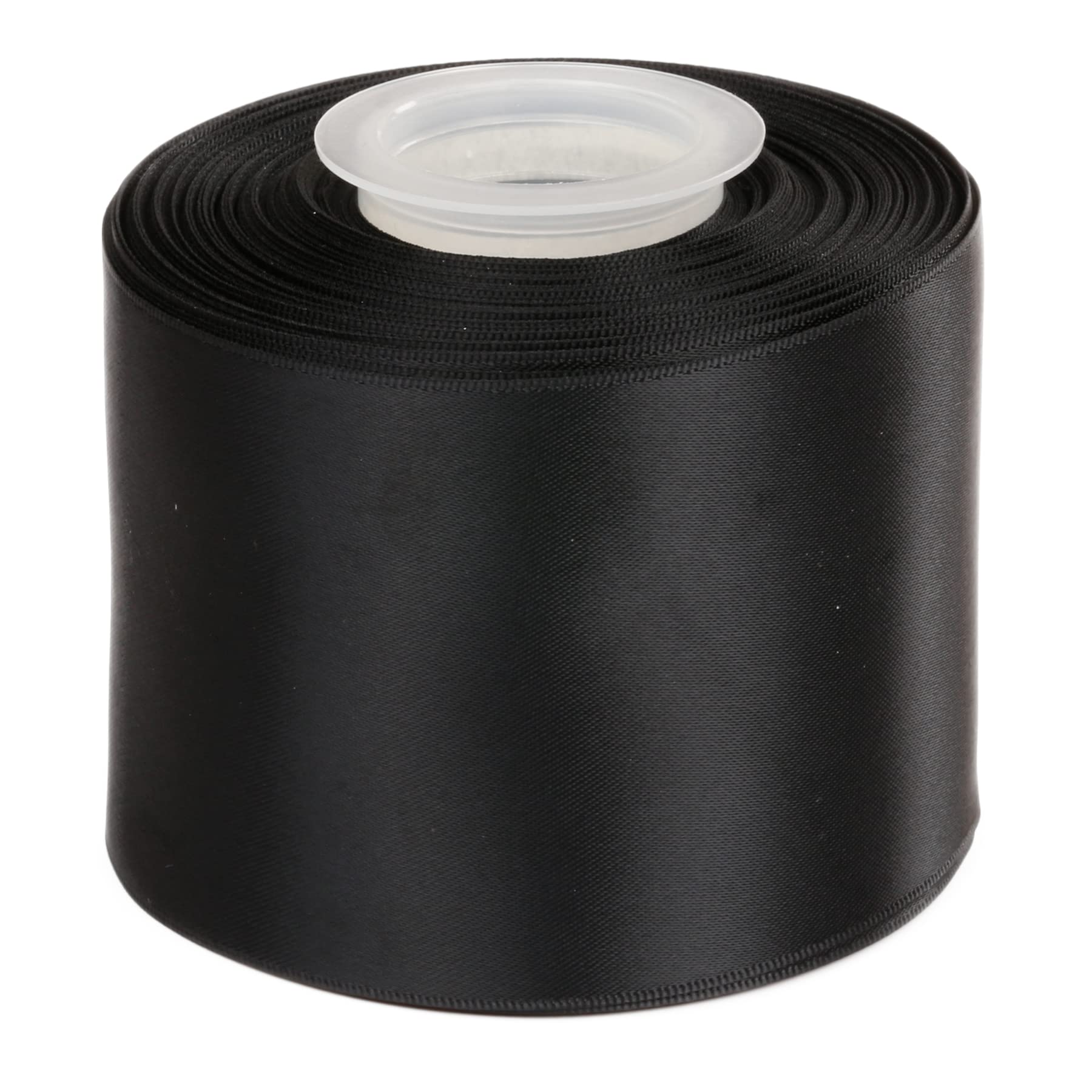 Ribbonitlux 75mm Wide Double Face Satin Ribbon 22 Meters (030-Black, Set for Bow, Party Decor, Sewing Applications, Wedding and Craft