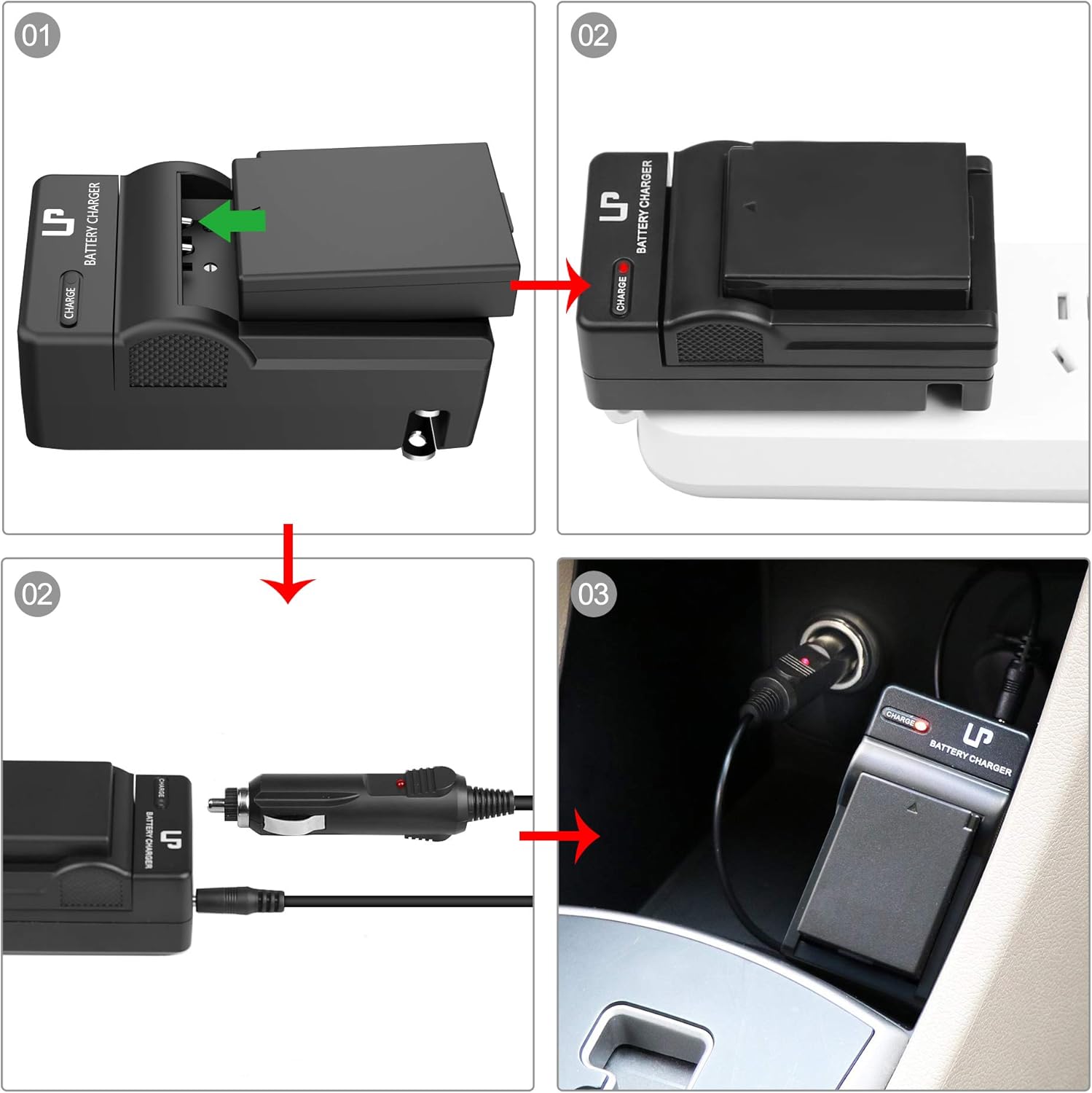 LP-E10 Battery Charger Pack, LP 2-Pack Battery & Charger, Compatible with Canon EOS Rebel T7, T6, T5, T3, T100, 4000D, 3000D, 2000D, 1500D, 1300D, 1200D, 1100D &More (Not for T3i T5i T6i T6s T7i) : Camera & Photo