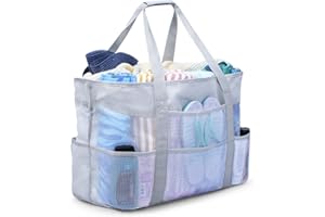 oscaurt Beach Bag, Extra Large Beach Bags for Women Waterproof Sandproof, Mesh Beach Tote Bags Travel Pool Bag