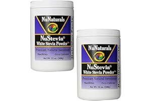 NuNaturals Nustevia White Stevia with Maltodextrin Powder, 12-Ounce (2-Pack)