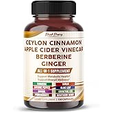PEAKPURY Ultra All-in-1 Ceylon Cinnamon, Apple Cider Vinegar, Berberine & Ginger – Supports Metabolic Balance & Heart Wellness – 150 Capsules