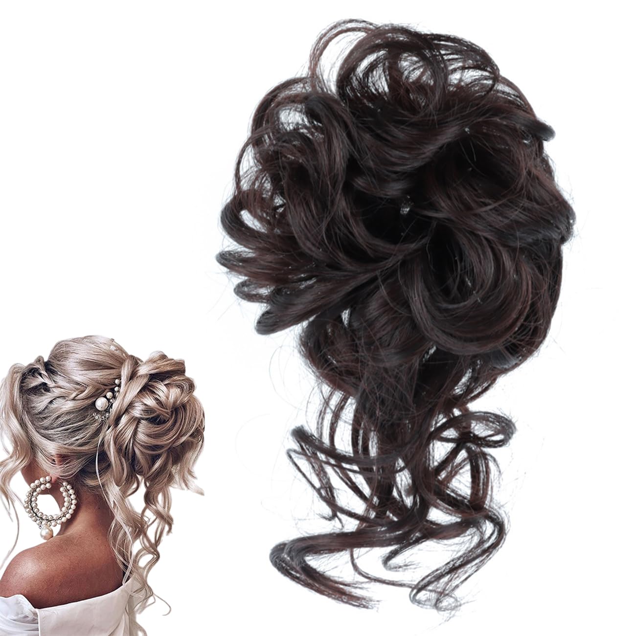 Hair Extension Scrunchy Bun Updo - Hairpiece Wavy Curly Messy Chignons Hair Buns Hair Piece Wig GBFQ004