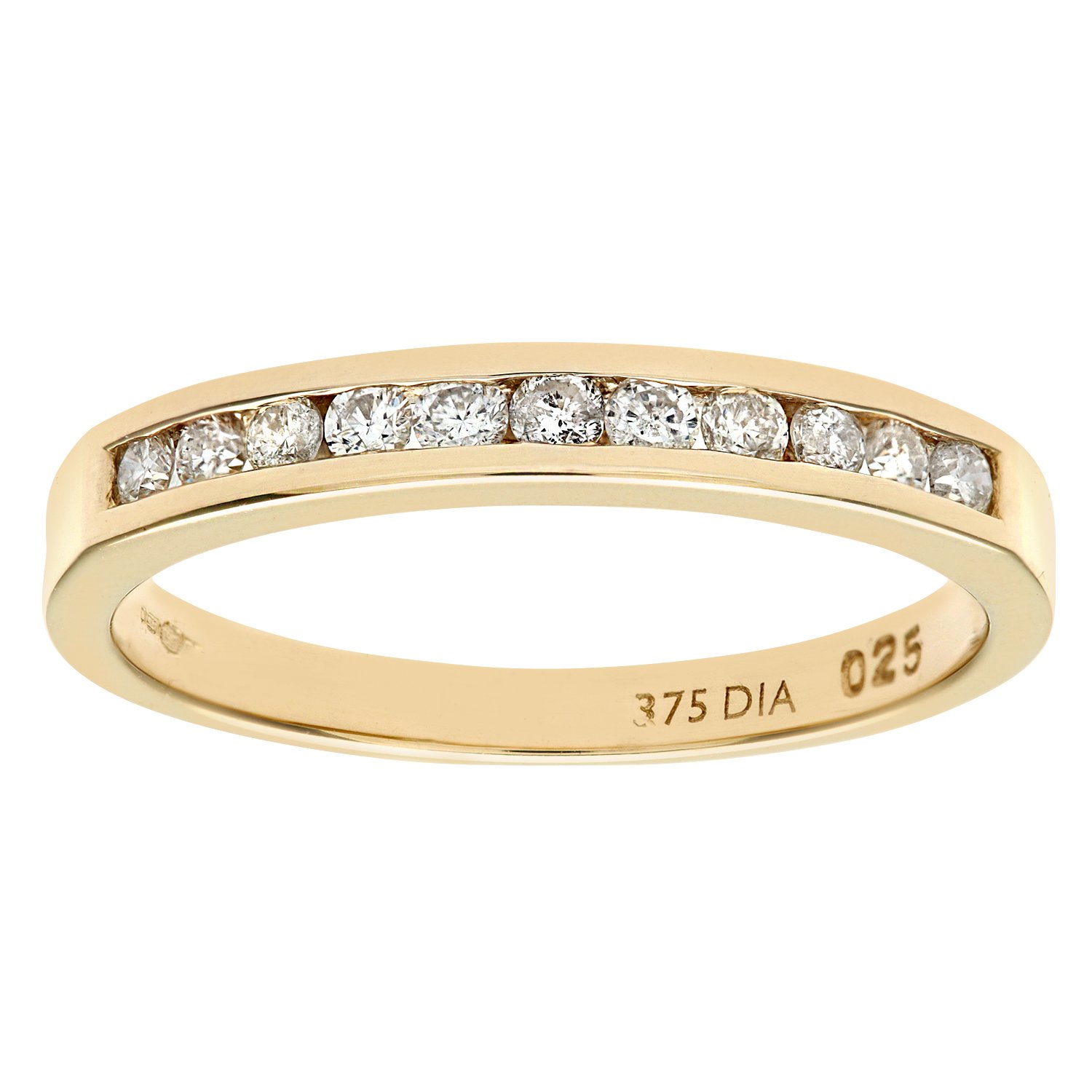 Naava 9 ct Yellow Gold Diamond Channel Set Eternity Women's Ring
