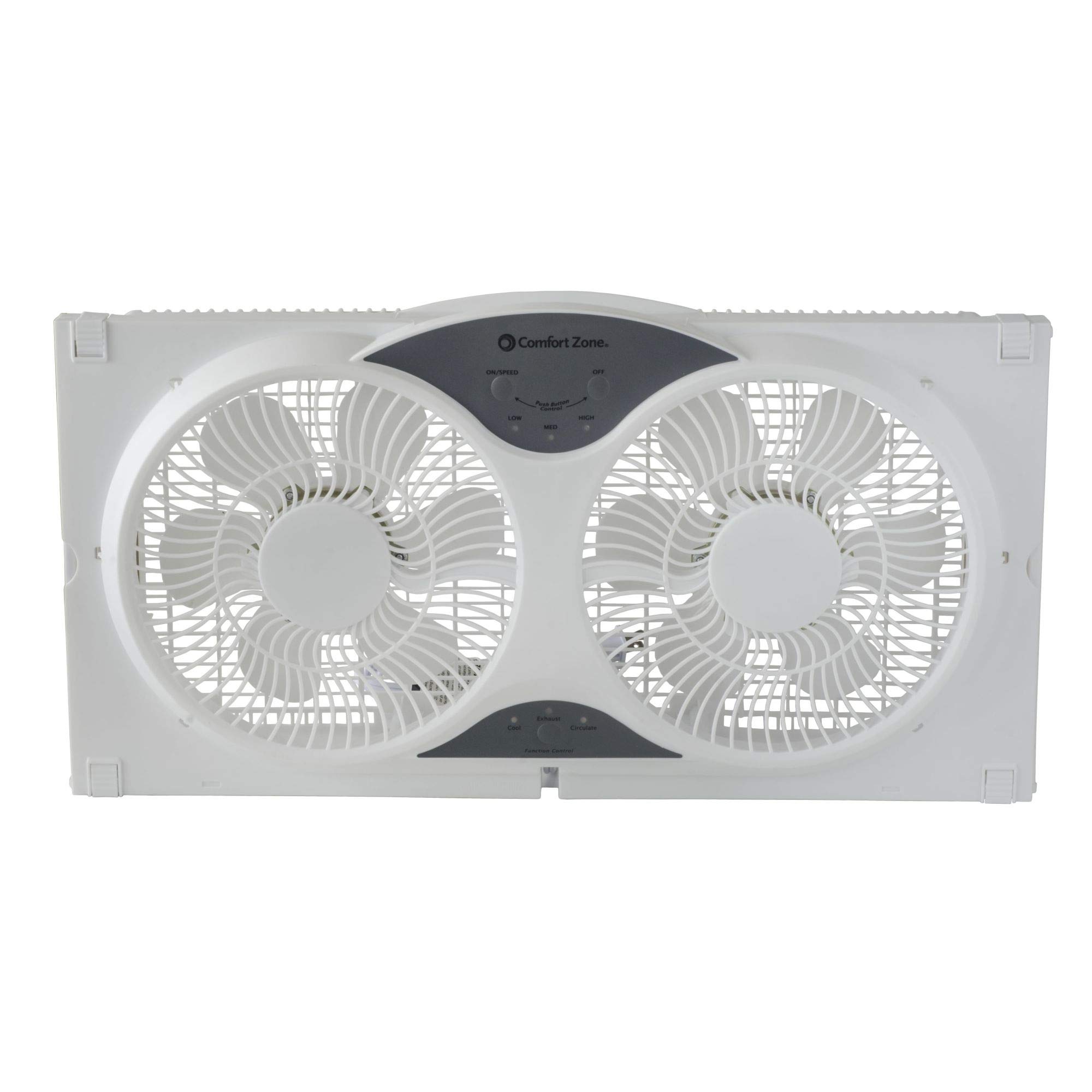 Holmes Window Fan with Twin 6Inch Reversible Airflow Blades, White